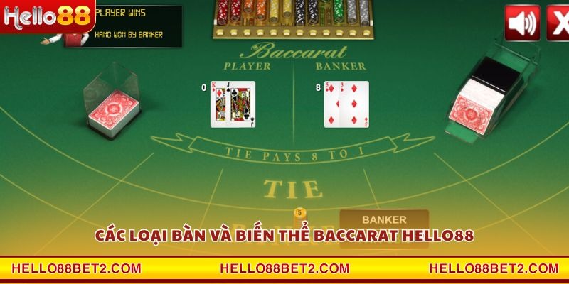 Các loại bàn và biến thể Baccarat Hello88